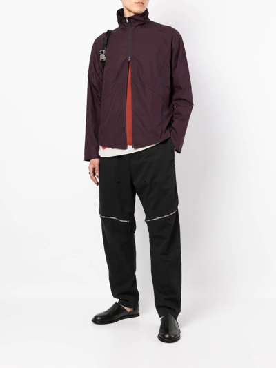 Shop Gr10k Zipped-up Stand-up Neck Jacket In Purple
