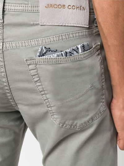 Shop Jacob Cohen Logo-patch Slim-cut Jeans In Grey