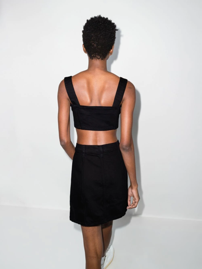 Shop Reformation Chrissy Denim Skirt Set In Black