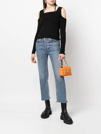 Versace Jeans Couture Women's Shirt With Bare Shoulders In Black