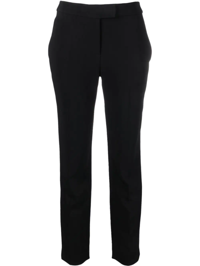 Shop Moschino High-waisted Tailored Trousers In Black