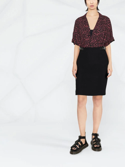 Moschino Skirt With Knee-length And Belt Loops In Black