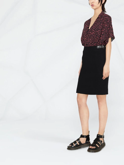 Moschino Skirt With Knee-length And Belt Loops In Black