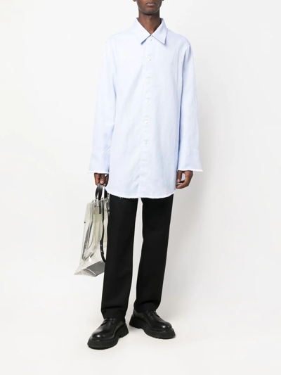 Our Legacy Longline Raw-cut Shirt In Blue