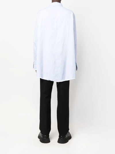 Our Legacy Longline Raw-cut Shirt In Blue