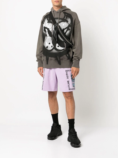 Givenchy Graffiti-print Hoodie In Grey