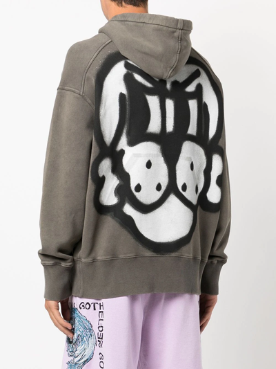 Givenchy Graffiti-print Hoodie In Grey