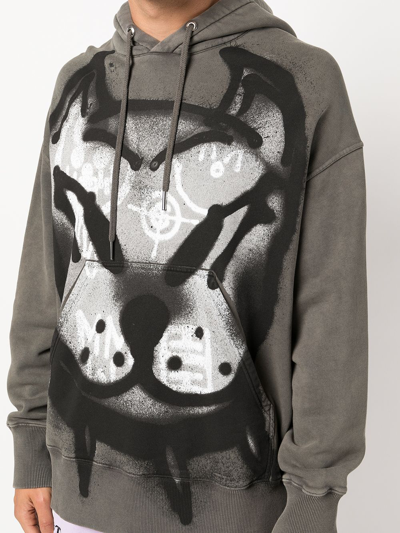 Givenchy Graffiti-print Hoodie In Grey