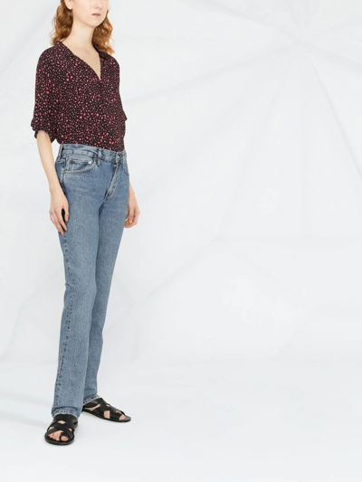 Agolde Lana Rigid Mid-rise Straight-leg Jeans In Blue