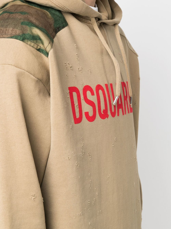 Dsquared2 logo-print hoofie - Neutrals