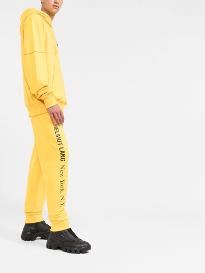 Shop Helmut Lang New York Postcard Track Trousers In Yellow