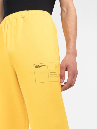 Shop Helmut Lang New York Postcard Track Trousers In Yellow