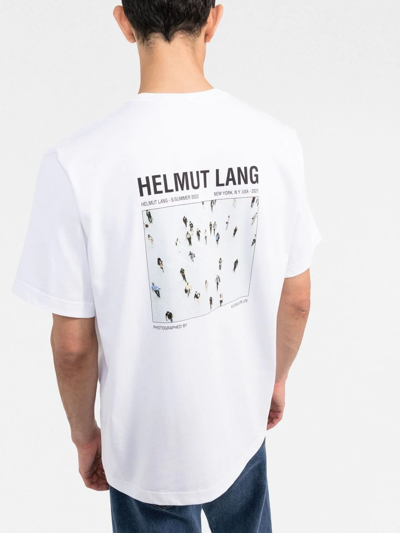 Shop Helmut Lang New York Postcard Print T-shirt In White