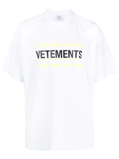 Shop Vetements 'show Me Your ' T-shirt In White