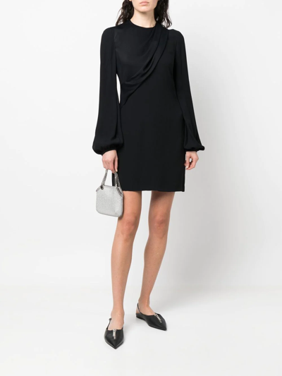 Stella Mccartney Draped Fitted Minidress In Black