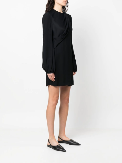 Stella Mccartney Draped Fitted Minidress In Black