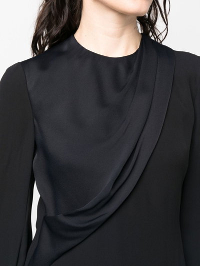Stella Mccartney Draped Fitted Minidress In Black
