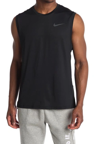 Shop Nike Pro Dri-fit Tank In Black/d Grey