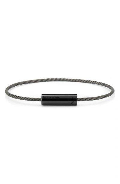 Shop Le Gramme 5g Polished Black Ceramic Cable Bracelet