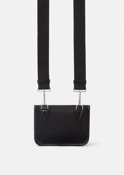 Shop Versace Silver Baroque Nylon Messenger Bag, Male, Black+white, One Size