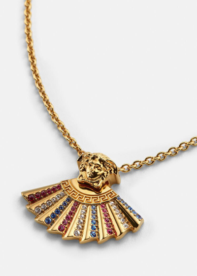 Shop Versace I Ventagli Medusa Necklace, Female, Gold, One Size