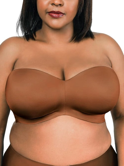 Shop Curvy Couture Smooth Multiway Strapless Bra In Cocoa