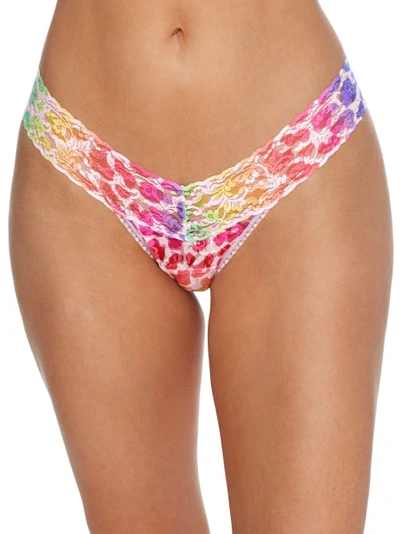Shop Hanky Panky Signature Lace Low Rise Printed Thong In Pride Leopard