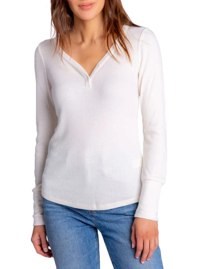 Shop Pj Salvage Textured Essentials Ribbed Knit Lounge Top In Stone