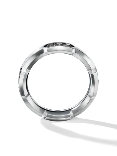 Shop David Yurman 6mm Hex Pave Station Diamond Band Ring In Silver