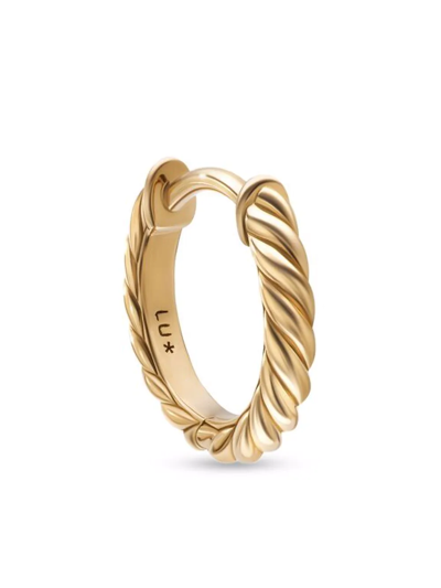 David Yurman 18kt Yellow Gold Sculpted Cable Micro Huggie Hoop Earrings (10.7mm) In Gold