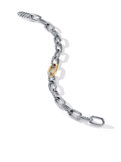 Shop David Yurman 18kt Yellow Gold And Sterling Silver Dy Madison Chain Bracelet