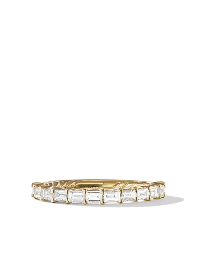 David Yurman 18kt Yellow Gold Baguette Diamond Band Ring In Gold