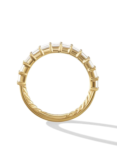 David Yurman 18kt Yellow Gold Baguette Diamond Band Ring In Gold