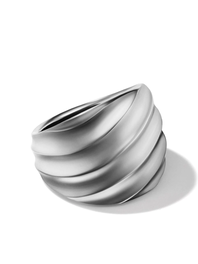 David Yurman 20mm Cable Edge Saddle Ring In Silver