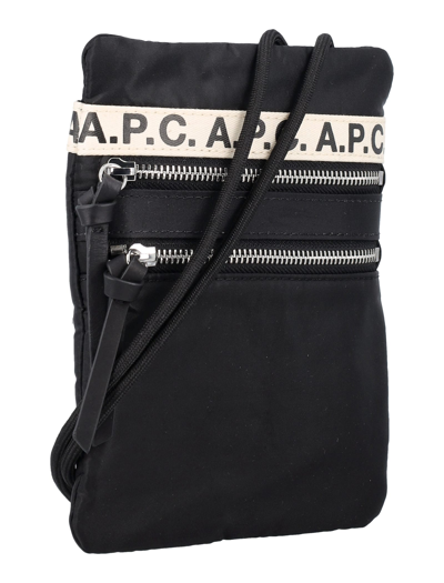 Shop Apc Repeat Neck Pouch In Black