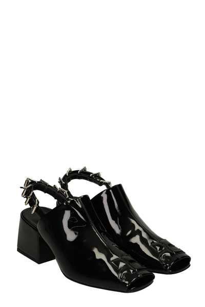 Shop Courrèges Sandals In Black Patent Leather