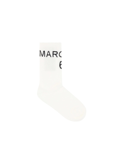 Shop Mm6 Maison Margiela Socks In Off White