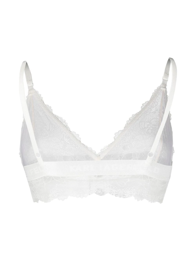Shop Karl Lagerfeld Lace Triangle Bra In White