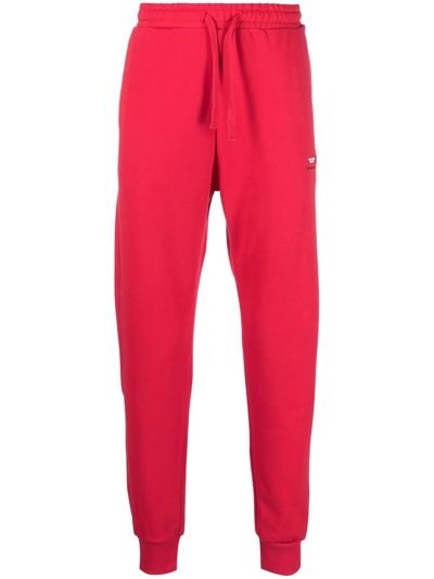 Shop Diesel P-tary-div Logo-embroidered Track Pants In Red