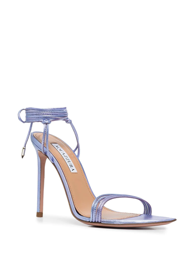 Aquazzura Trouble Maker Metallic Sandals In Purple
