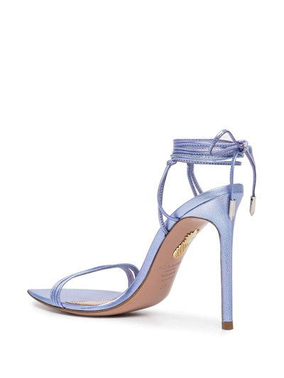 Aquazzura Trouble Maker Metallic Sandals In Purple