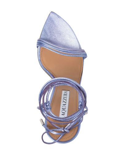 Aquazzura Trouble Maker Metallic Sandals In Purple