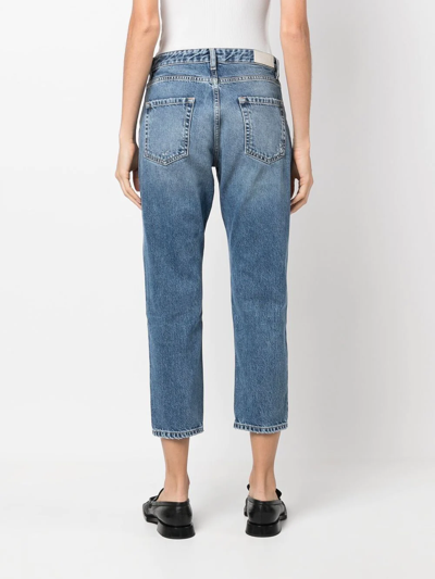 Icon Denim Cropped Slim-cut Jeans In Blue