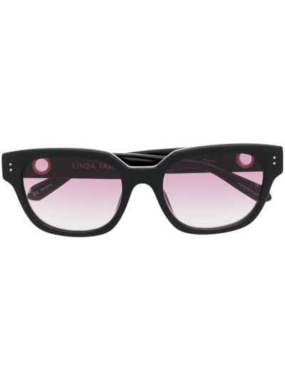 Shop Linda Farrow Round-frame Sunglasses In Black