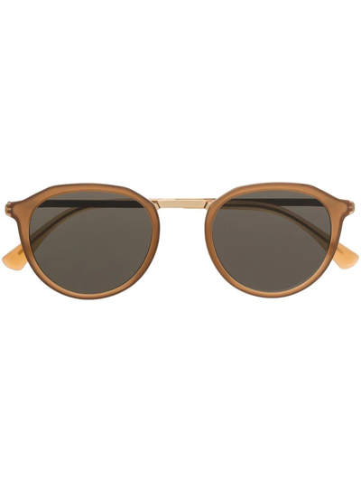 Shop Mykita Tinted-lens Round-frame Sunglasses In Yellow