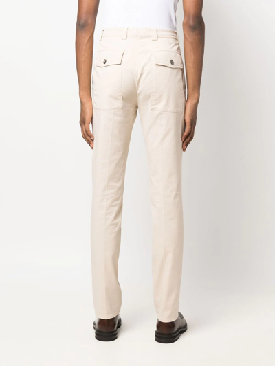 Shop Brunello Cucinelli Mid-rise Tailored Chinos In Neutrals