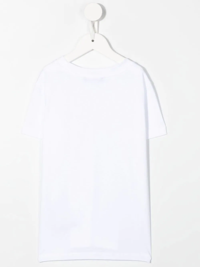 Shop Balmain Gradient-logo Cotton T-shirt In White