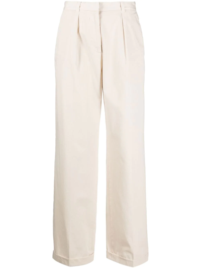 Shop Apc Straight-leg Tailored Trousers In Neutrals
