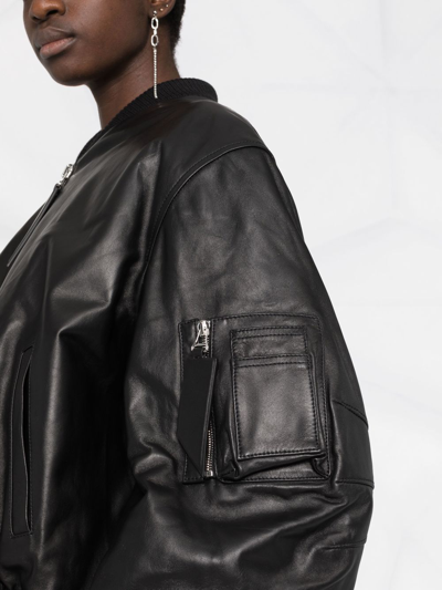 Shop Attico Zip-up Bomber Jacket In Black