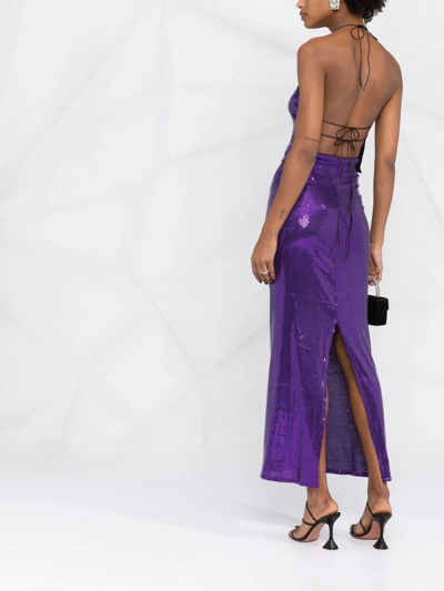 Shop Atu Body Couture Cropped Halter-neck Top In Purple